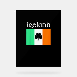 Panneau En Acrylique Kids Ireland Chemise Drapeau Irlandais Chemise St