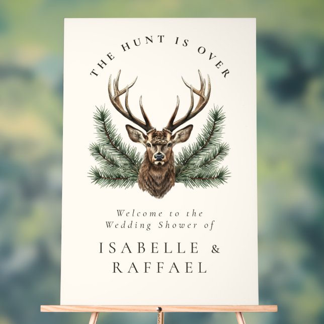 Panneau En Acrylique La Chasse Est Sur Le Mariage En Chef D'Antler Deer (Neutre)