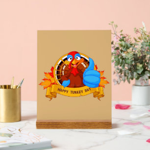 Panneau En Acrylique La conception amusante de Thanksgiving de style ca
