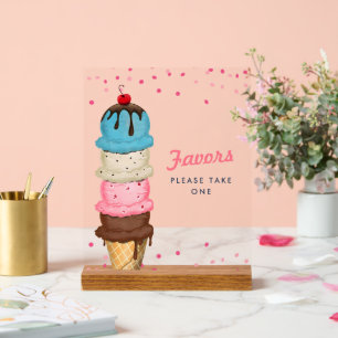 Panneau En Acrylique La crème glacée estivale favorise la Fête des mari