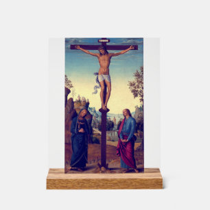 Panneau En Acrylique La Crucifixion avec la Vierge de Pietro Perugino
