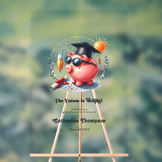 Panneau En Acrylique La fête de fin d'études Finance Le Futur est Brill (Neutre)