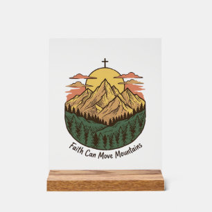 Panneau En Acrylique La foi peut déplacer les montagnes Vintage Mountai