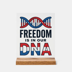 Panneau En Acrylique La liberté est dans notre ADN conception de t-shir