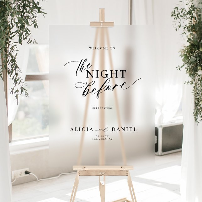 Panneau En Acrylique La nuit avant le dîner de répétition signe d'accue (Créateur téléchargé)