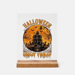 Panneau En Acrylique La nuit d'Halloween aujourd'hui Manoir hanté Citro