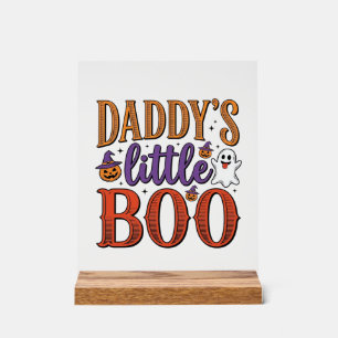 Panneau En Acrylique La petite Boo de papa Halloween vintage