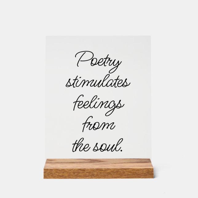 Panneau En Acrylique La poésie stimule le signe acrylique (Recto)