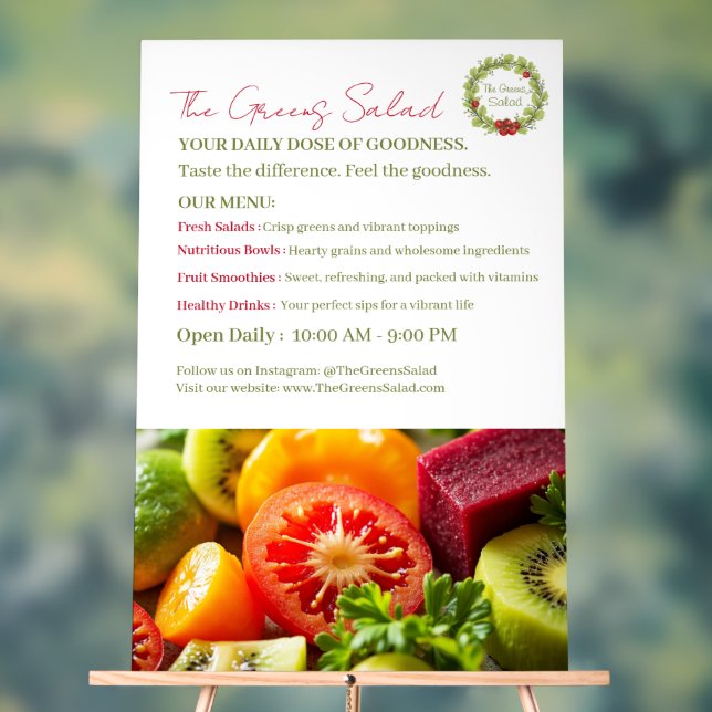 Panneau En Acrylique La salade des Verts (Neutre)