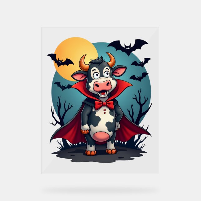 Panneau En Acrylique La vache Dracula se lève (Recto)