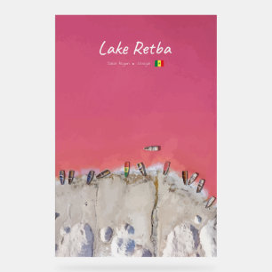 Panneau En Acrylique Lac Retba, Sénégal - Bateaux du lac rose