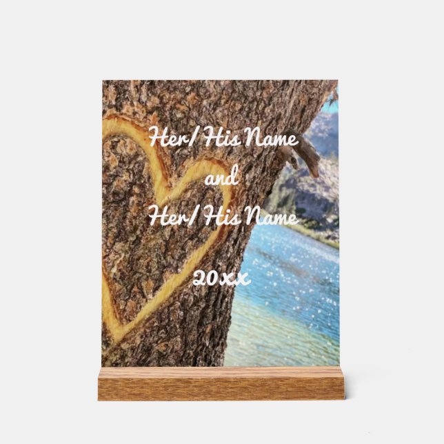 Panneau En Acrylique Lac Tahoe Blue Water Tree Heart Love (Recto)