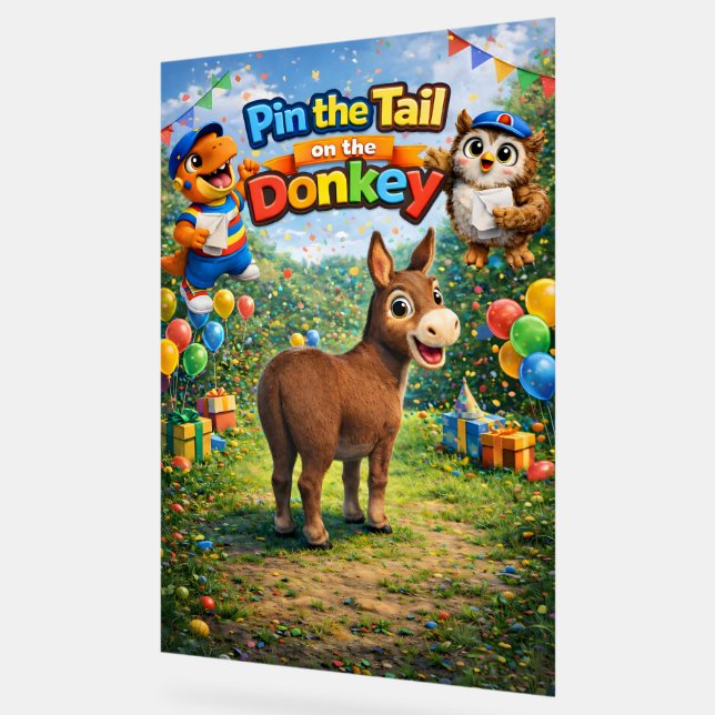 Panneau En Acrylique L'affiche du jeu de fête deluxe queue de l'âne de (Angle)