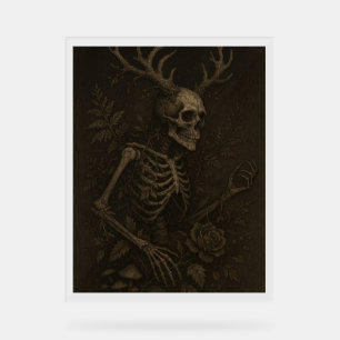 Panneau En Acrylique L'affiche Skull a Gothic Dark Academia