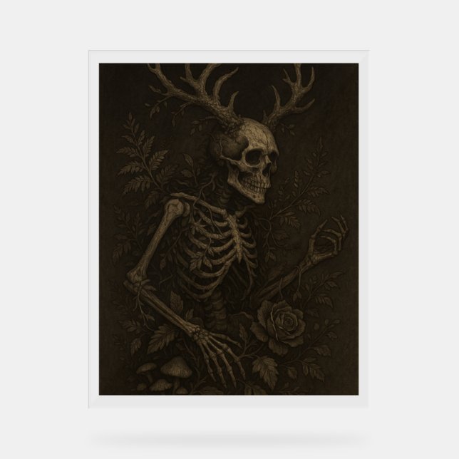 Panneau En Acrylique L'affiche Skull a Gothic Dark Academia (Recto)
