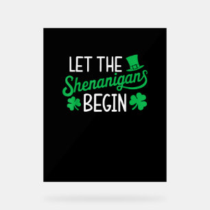 Panneau En Acrylique Laissez Les Shenanigans Commencer Drôle Shamrocks 