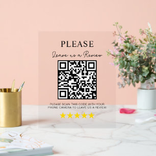 Panneau En Acrylique Laissez-nous un commentaire Code QR Décor d'entrep