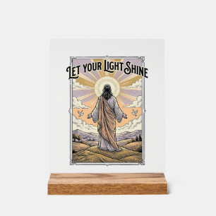 Panneau En Acrylique Laissez Votre Lumière Briller Foi Vintage
