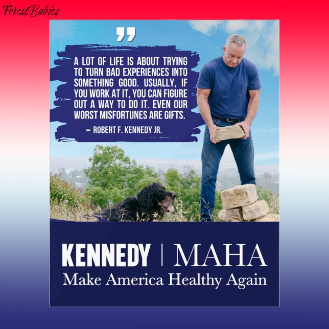 Panneau En Acrylique L'AMAG rend l'Amérique en bonne santé Kennedy Dog  (MAHA Robert F Kennedy jr, RFK jr Dog, Bobby Kennedy Make America Healthy Again Quote 🇺🇸)