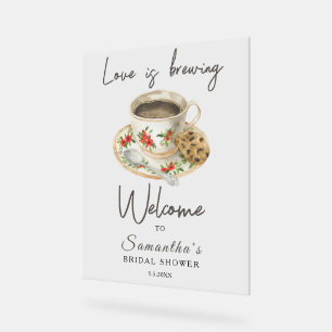 Panneau En Acrylique L'amour brasse Café Douche nuptiale bienvenue