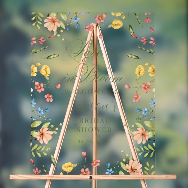 Panneau En Acrylique L'amour dans la Fête des mariées en fleur Bienvenu (Neutre)