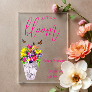 Panneau En Acrylique L'amour dans la floraison Mariage