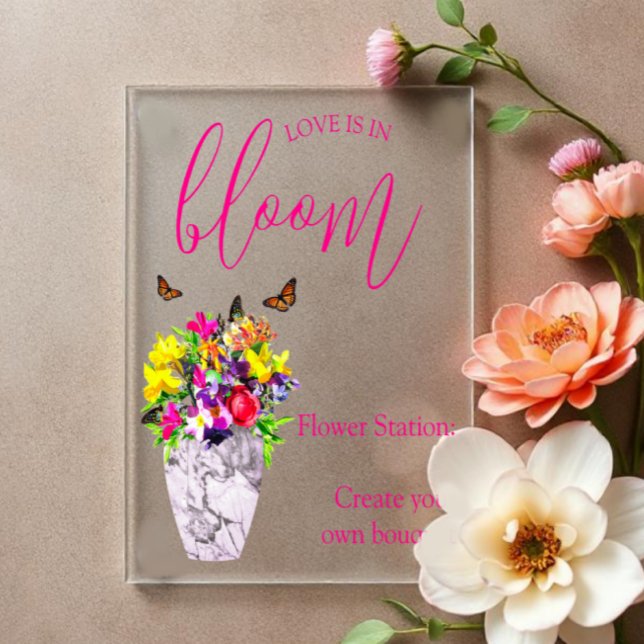 Panneau En Acrylique L'amour dans la floraison Mariage (Créateur téléchargé)