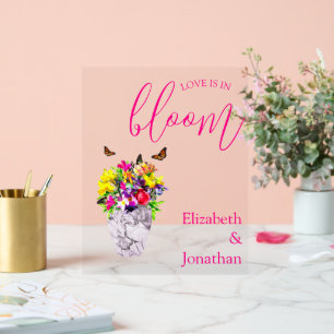 Panneau En Acrylique L'amour dans la floraison Mariage