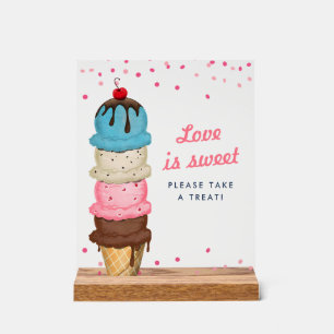 Panneau En Acrylique L'Amour De La Crème De Glace Est Douce Prendre Une
