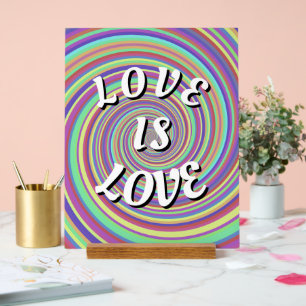 Panneau En Acrylique L'Amour Est L'Amour Fierté Téléphone Bague