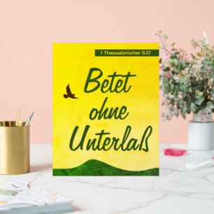 Panneau En Acrylique Langue Allemande Bible Verse Motivation