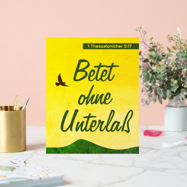 Panneau En Acrylique Langue Allemande Bible Verse Motivation (Mariage)