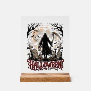 Panneau En Acrylique Lanternes de la Faucheuse Halloween Pleine Lune Pi