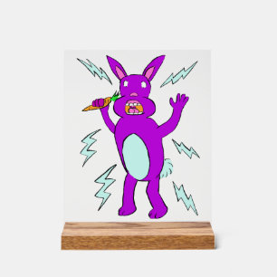Panneau En Acrylique Lapin Électrique - Joli Lapin Violet