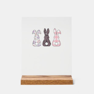 Panneau En Acrylique Lapins roses mignons Joyeuses femmes filles T de P