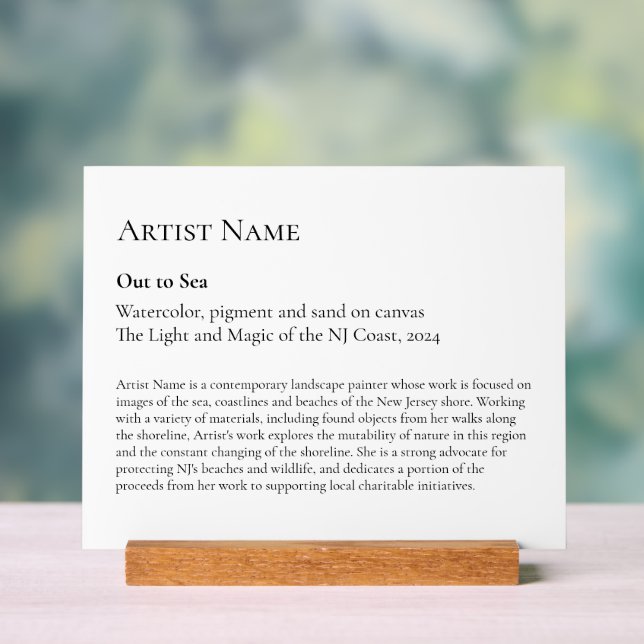 Panneau En Acrylique Large Art Gallery Art Exhibit Plaques (Neutre)