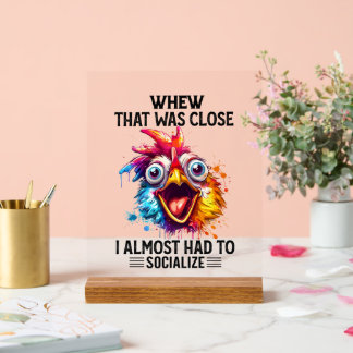 Panneau En Acrylique L'art du mot anti-social amusant