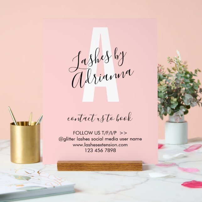 Panneau En Acrylique Lash Extension Business Makeup Stylist (Mariage)