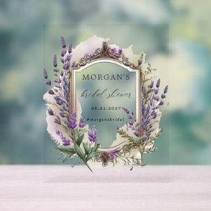 Panneau En Acrylique Lavande Royale Fleurs Mariage