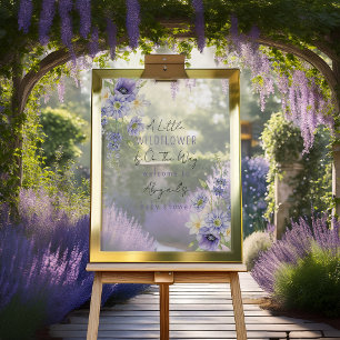 Panneau En Acrylique Lavender Boho Un Petit Baby shower Fleur sauvage