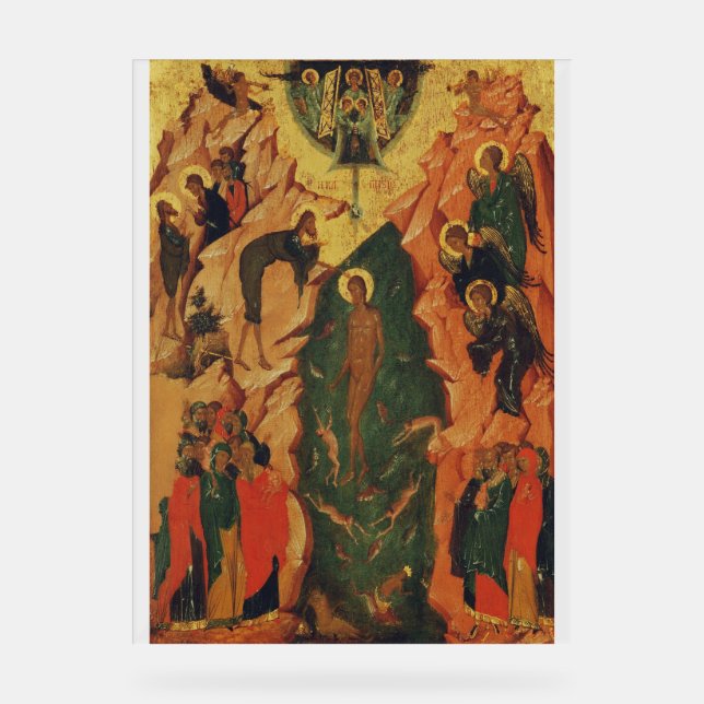 Panneau En Acrylique Le baptême du Christ icône byzantine (Recto)