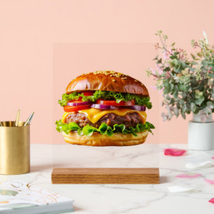 Panneau En Acrylique le cheeseburger appétissant de SlipperyJoe crousti