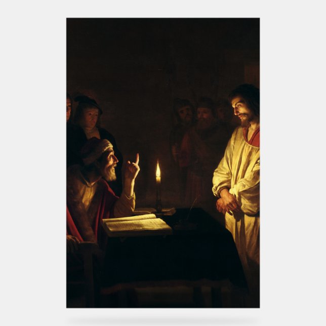 Panneau En Acrylique Le Christ devant Caïphe par Honthorst Fine Art (Recto)