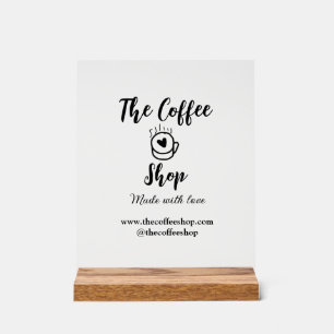 Panneau En Acrylique Le coffee shop et le site web social media busines