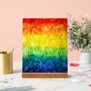 Panneau En Acrylique Le drapeau tie-dyé de SlipperyJoe arc-en-ciel pres