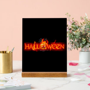 Panneau En Acrylique Le lettrage massif enflammé d'Halloween de Slipper