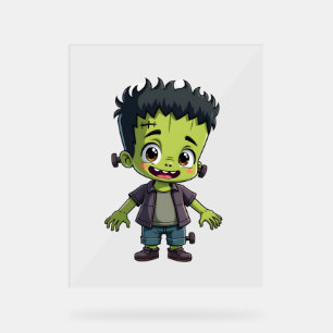 Panneau En Acrylique Le Monstre de Frankenstein - Caricature d'Hallowee