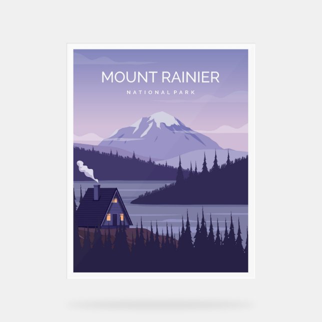 Panneau En Acrylique Le Parc national du Mont Rainier (Recto)