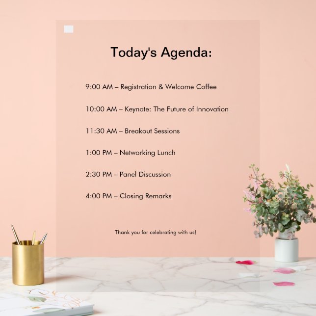 Panneau En Acrylique Le Signe De L'Événement Qui Se Déroule ! (Mariage)