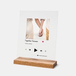 Panneau En Acrylique Lecteur de musique personnalisé - Ajoutez votre ph